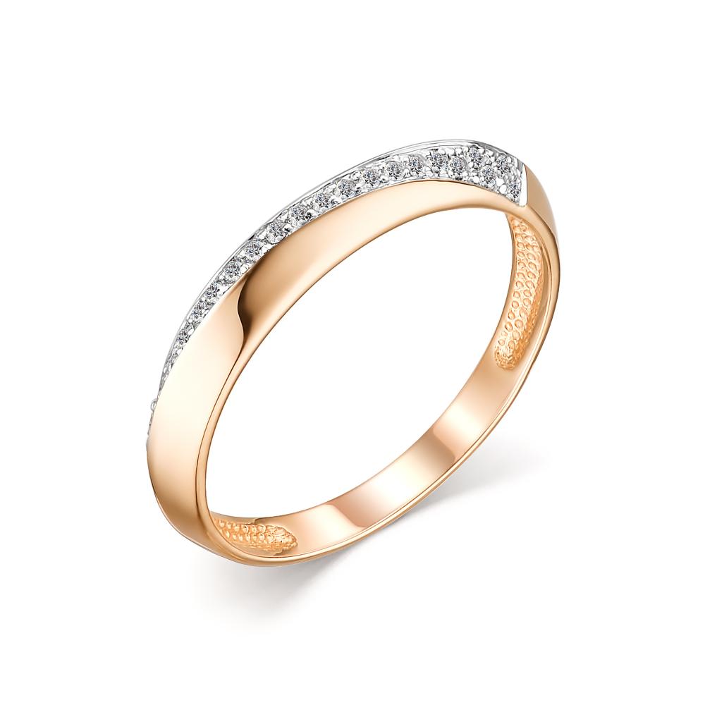 Золотое кольцо АЛЬКОР 13785-100 с бриллиантом