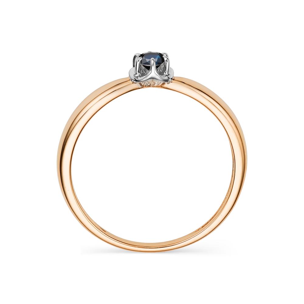 Золотое кольцо АЛЬКОР 13938-102 с сапфиром