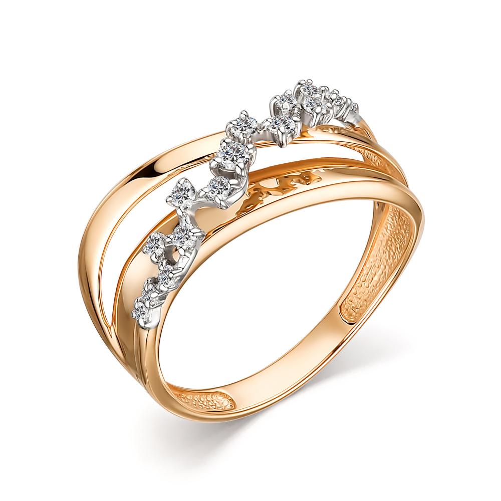 Золотое кольцо АЛЬКОР 13959-100 с бриллиантом