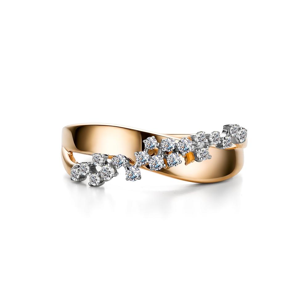 Золотое кольцо АЛЬКОР 13961-100 с бриллиантом