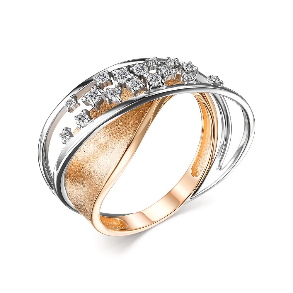 Золотое кольцо АЛЬКОР 13962-А00 с бриллиантом