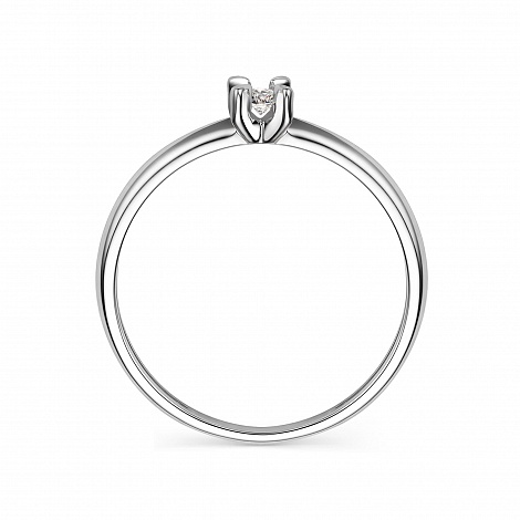 Кольцо из белого золота АЛЬКОР 13998-200 с бриллиантом