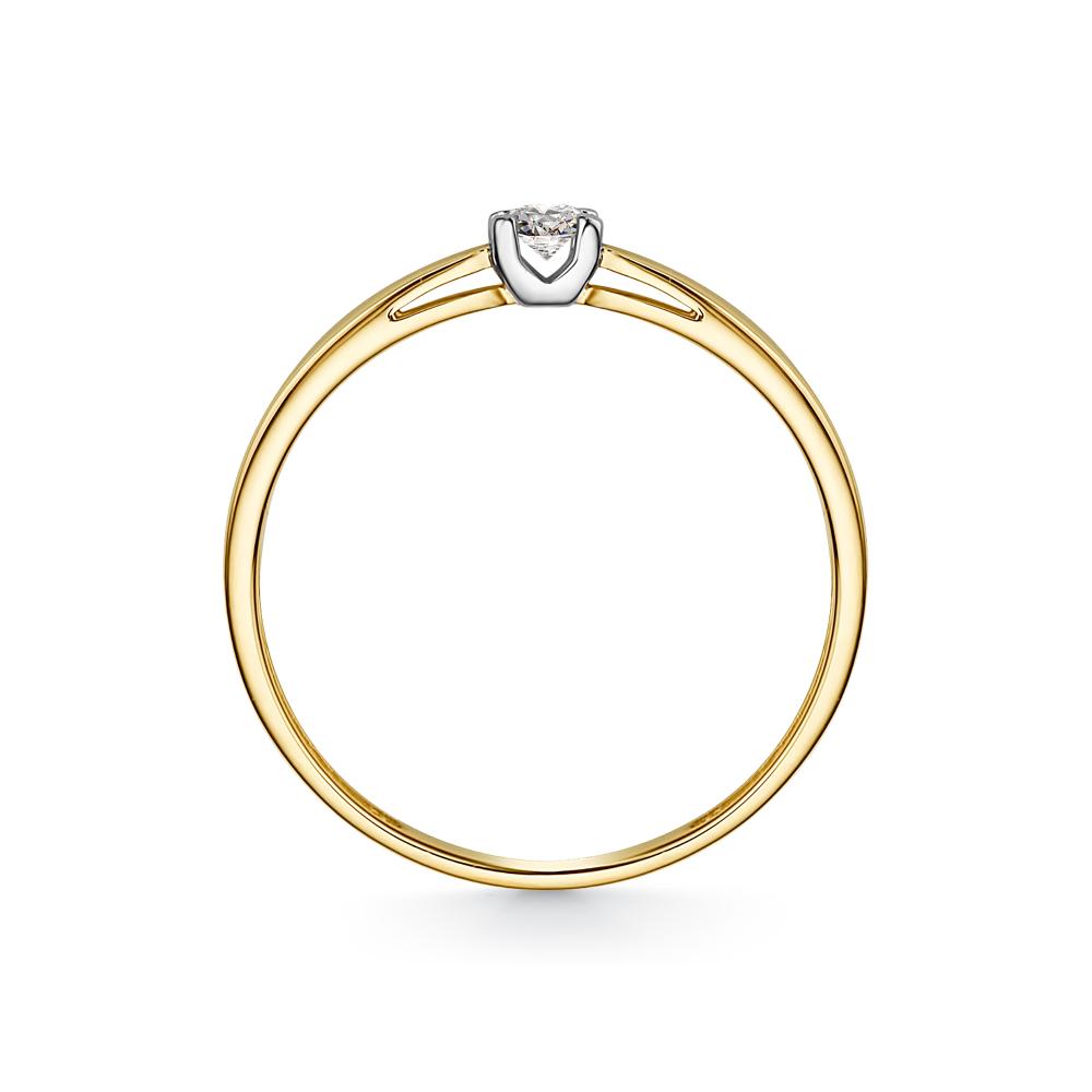 Золотое кольцо АЛЬКОР 14034-300 с бриллиантом