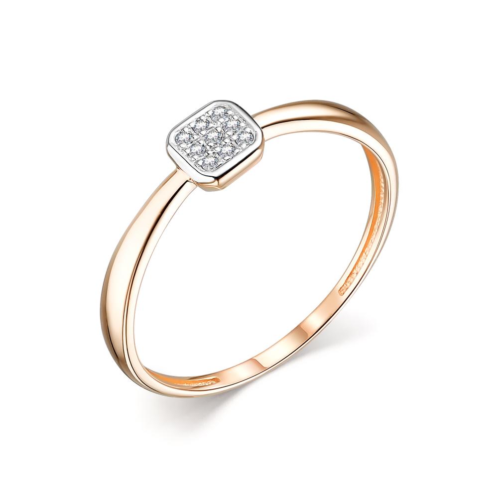 Золотое кольцо АЛЬКОР 14054-100 с бриллиантом