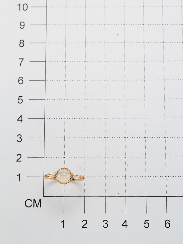 Золотое кольцо АЛЬКОР 14080-137 с бриллиантом и опалом