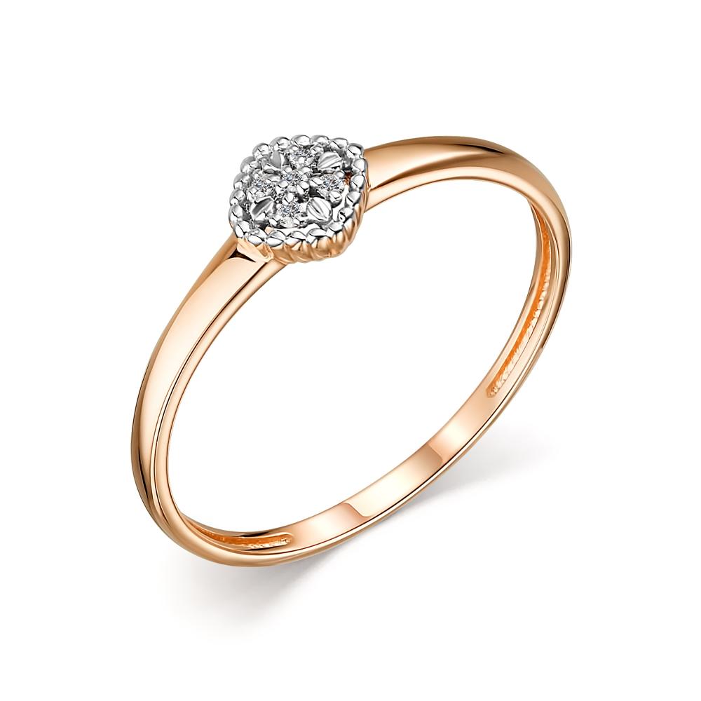 Золотое кольцо АЛЬКОР 14096-100 с бриллиантом
