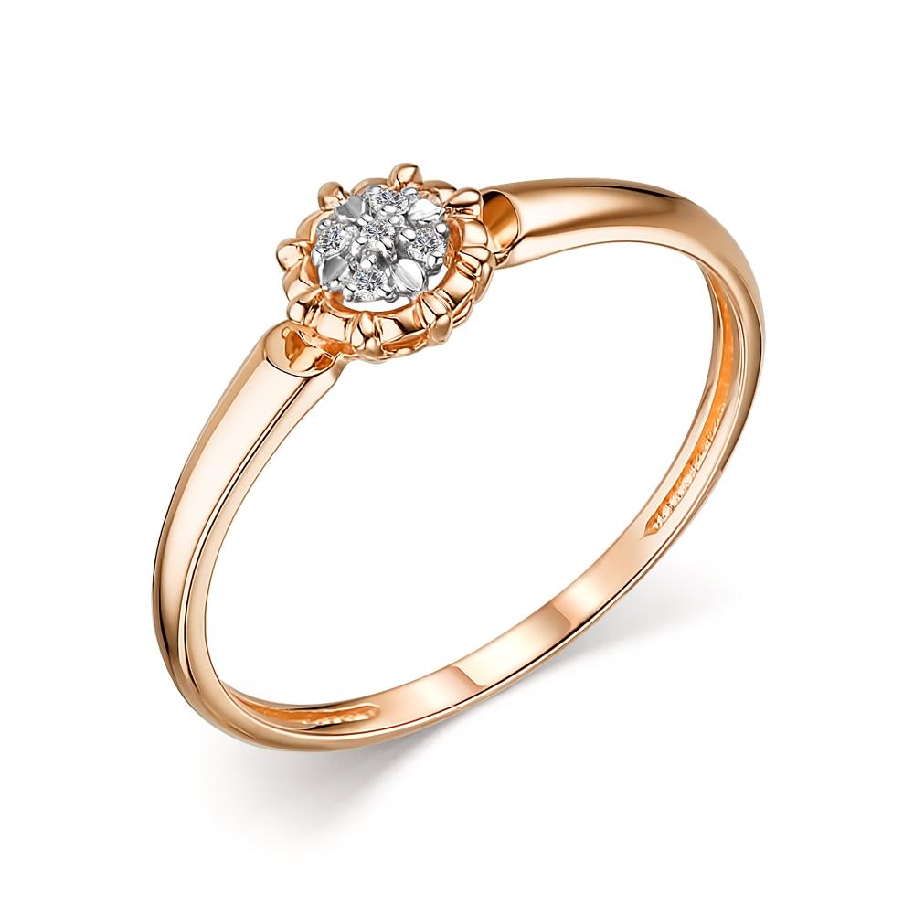 Золотое кольцо АЛЬКОР 14098-100 с бриллиантом