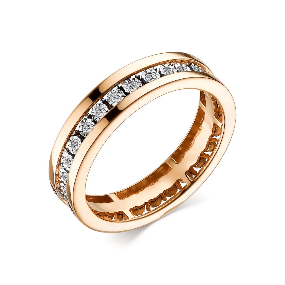 Золотое кольцо АЛЬКОР 14176-100 с бриллиантом