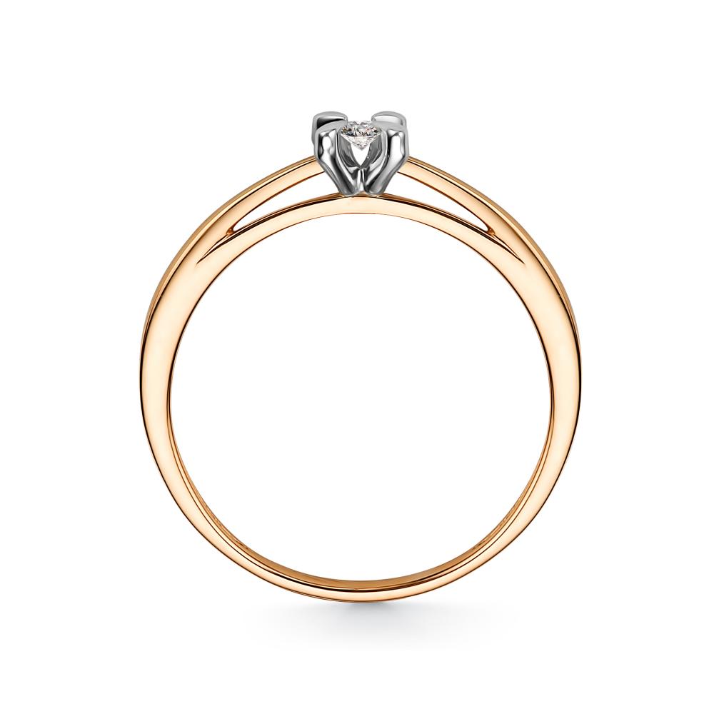 Золотое кольцо АЛЬКОР 14190-100 с бриллиантом
