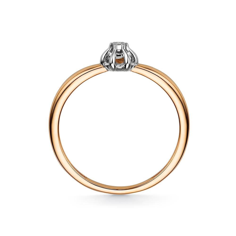 Золотое кольцо АЛЬКОР 14193-100 с бриллиантом