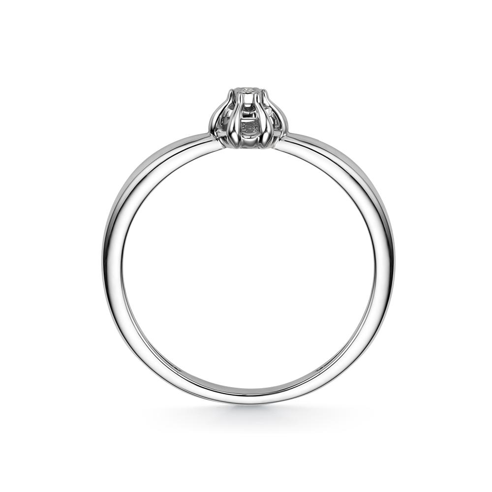 Кольцо из белого золота АЛЬКОР 14193-200 с бриллиантом