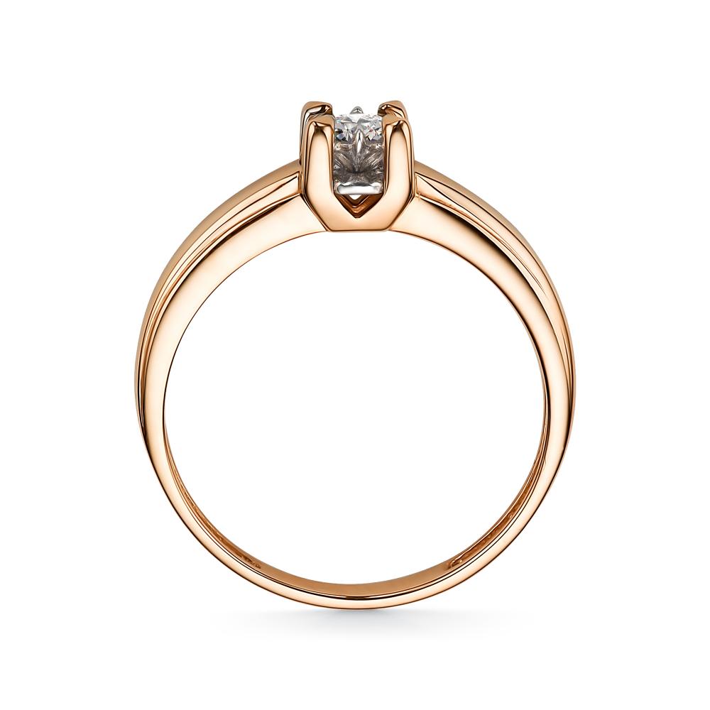 Золотое кольцо АЛЬКОР 14210-100 с бриллиантом