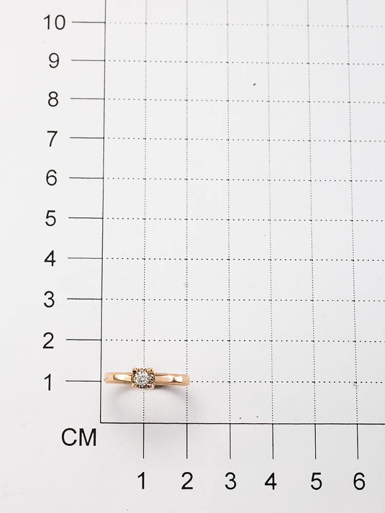 Золотое кольцо АЛЬКОР 14210-100 с бриллиантом