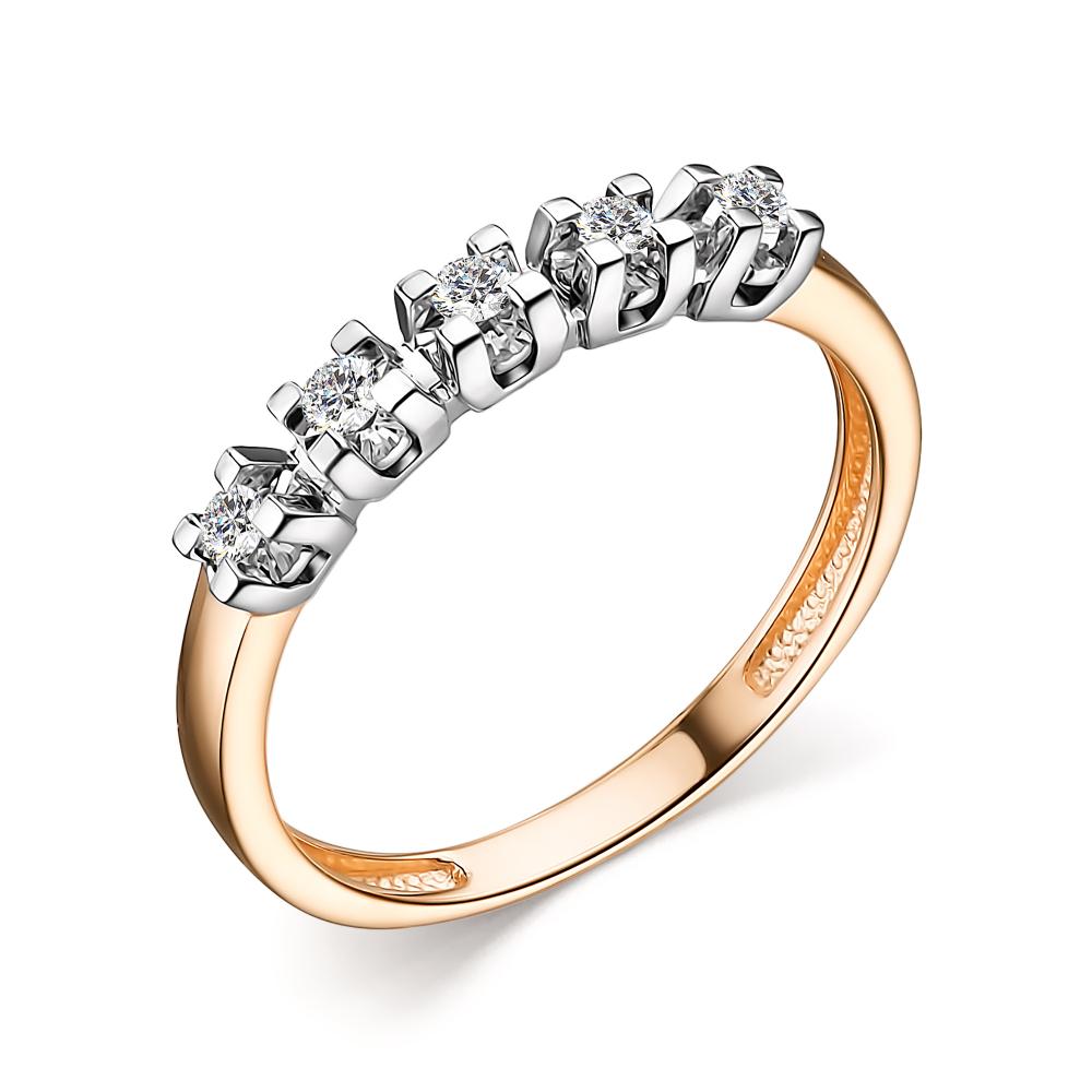 Золотое кольцо АЛЬКОР 14239-100 с бриллиантом