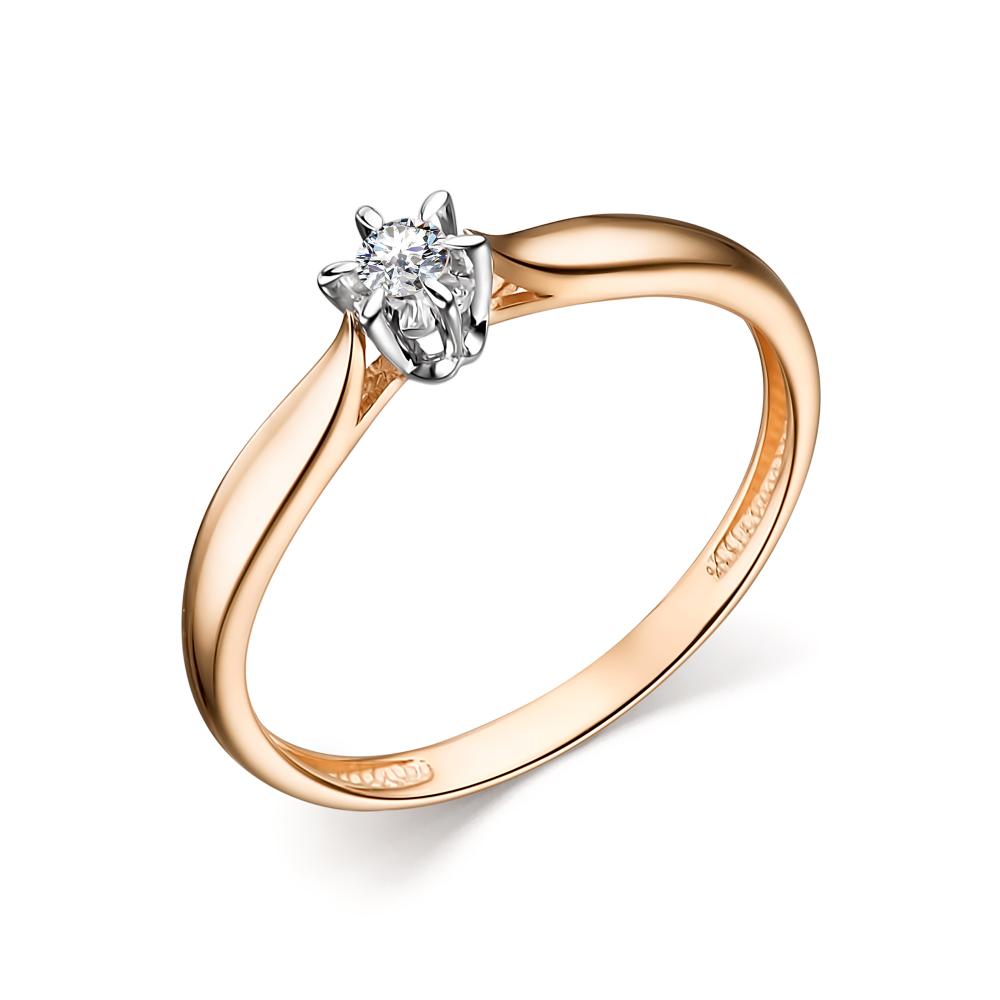 Золотое кольцо АЛЬКОР 14240-100 с бриллиантом