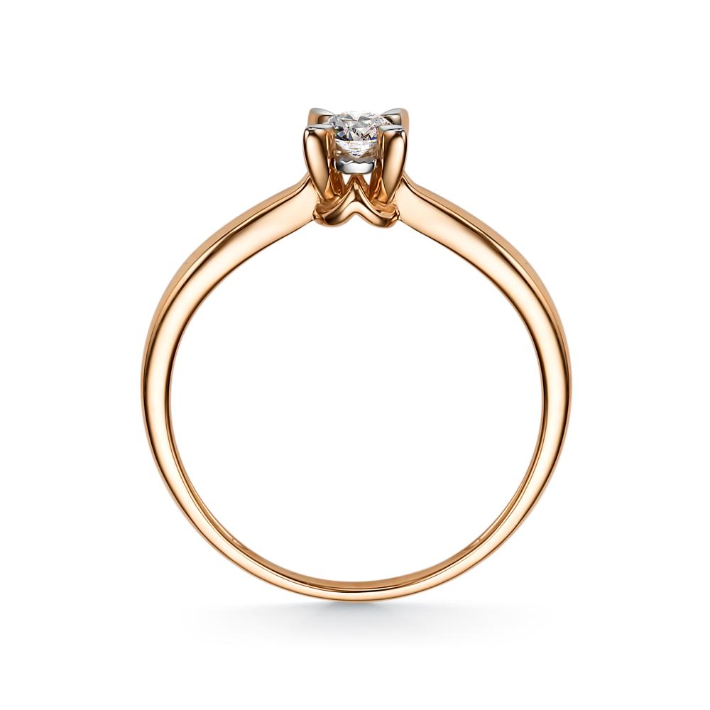 Золотое кольцо АЛЬКОР 14243-100 с бриллиантом