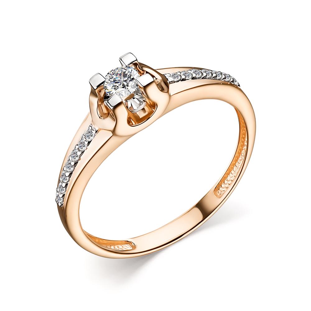 Золотое кольцо АЛЬКОР 14244-100 с бриллиантом