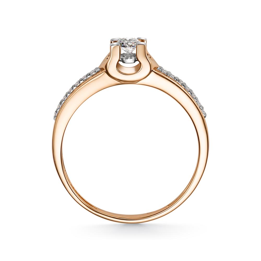 Золотое кольцо АЛЬКОР 14244-100 с бриллиантом