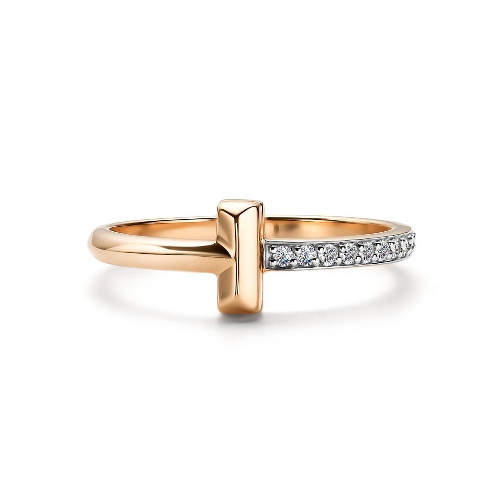 Золотое кольцо АЛЬКОР 14253-100 с бриллиантом