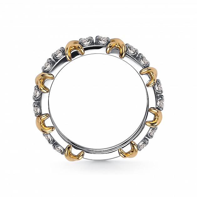 Кольцо из лимонного золота АЛЬКОР 14278-Л00 с бриллиантом