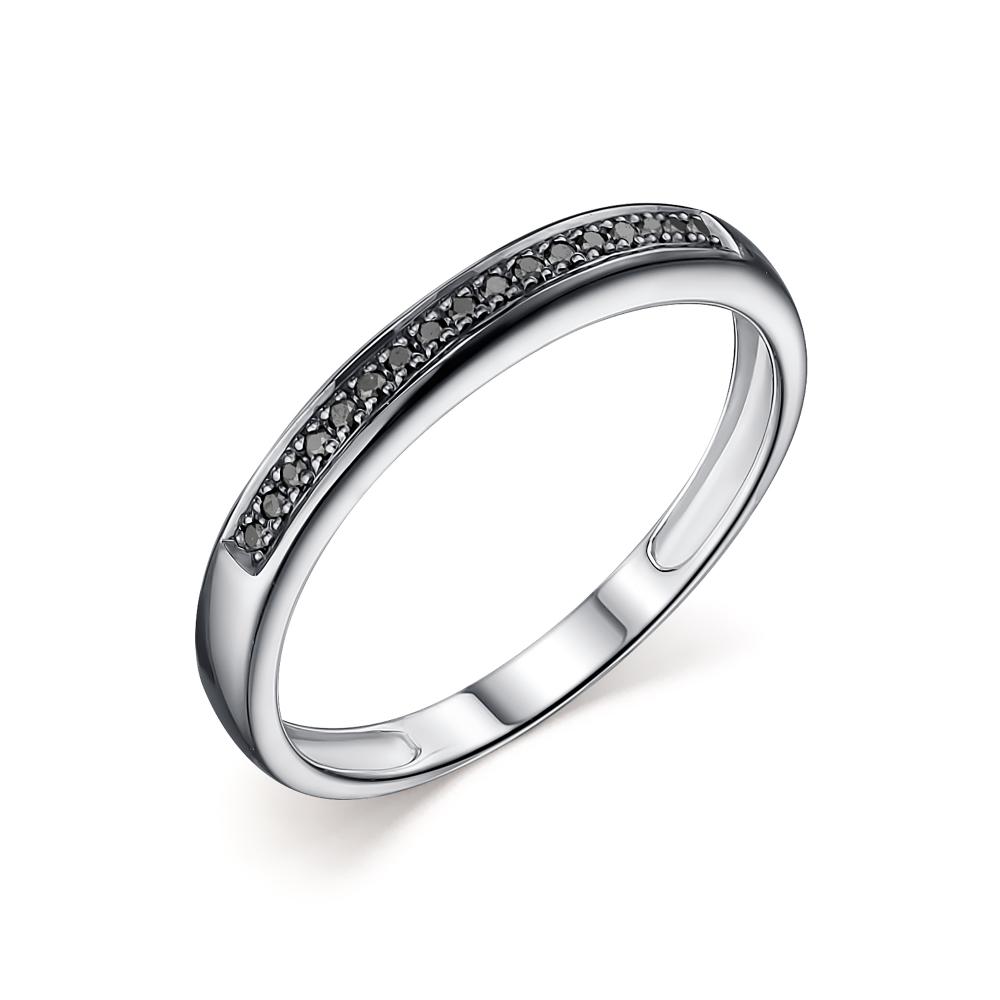 Золотое кольцо АЛЬКОР 1671-213 с чёрным бриллиантом