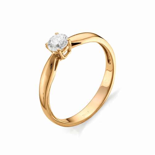 Золотое кольцо АЛЬКОР 1789-100 с бриллиантом
