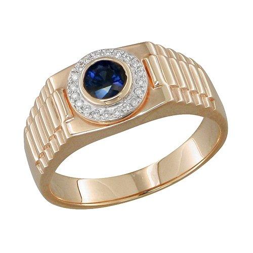Золотое кольцо SOKOLOV 2010802 с бриллиантом и сапфиром