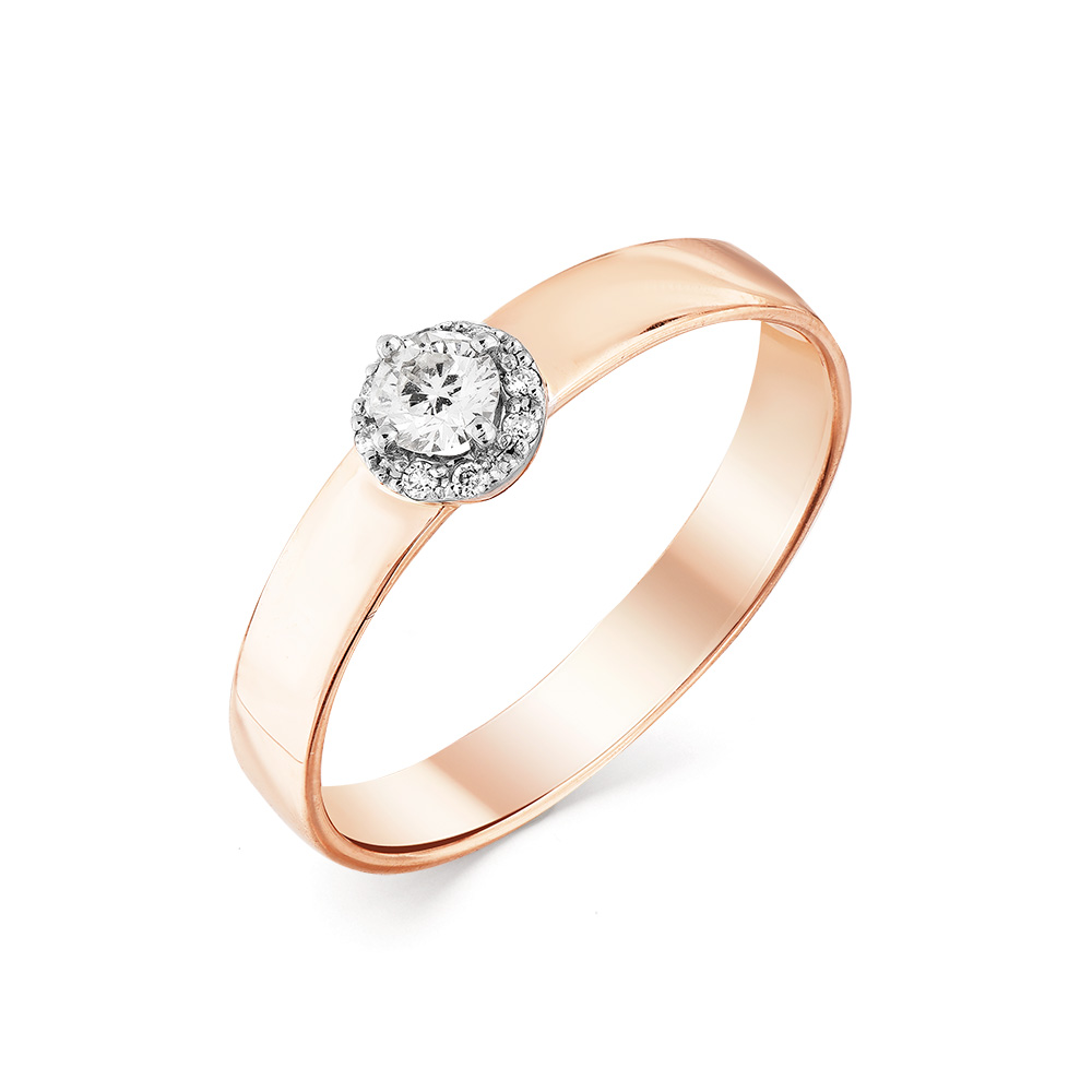 Помолвочное кольцо из комбинированного золота Мастер Бриллиант с бриллиантом 20M1-408070-00-00