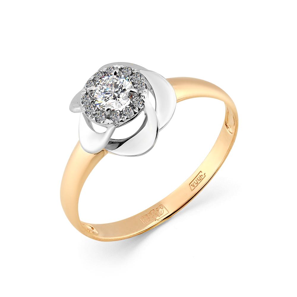 Кольцо из комбинированного золота Мастер Бриллиант 20M1-408362-00-00 с бриллиантом