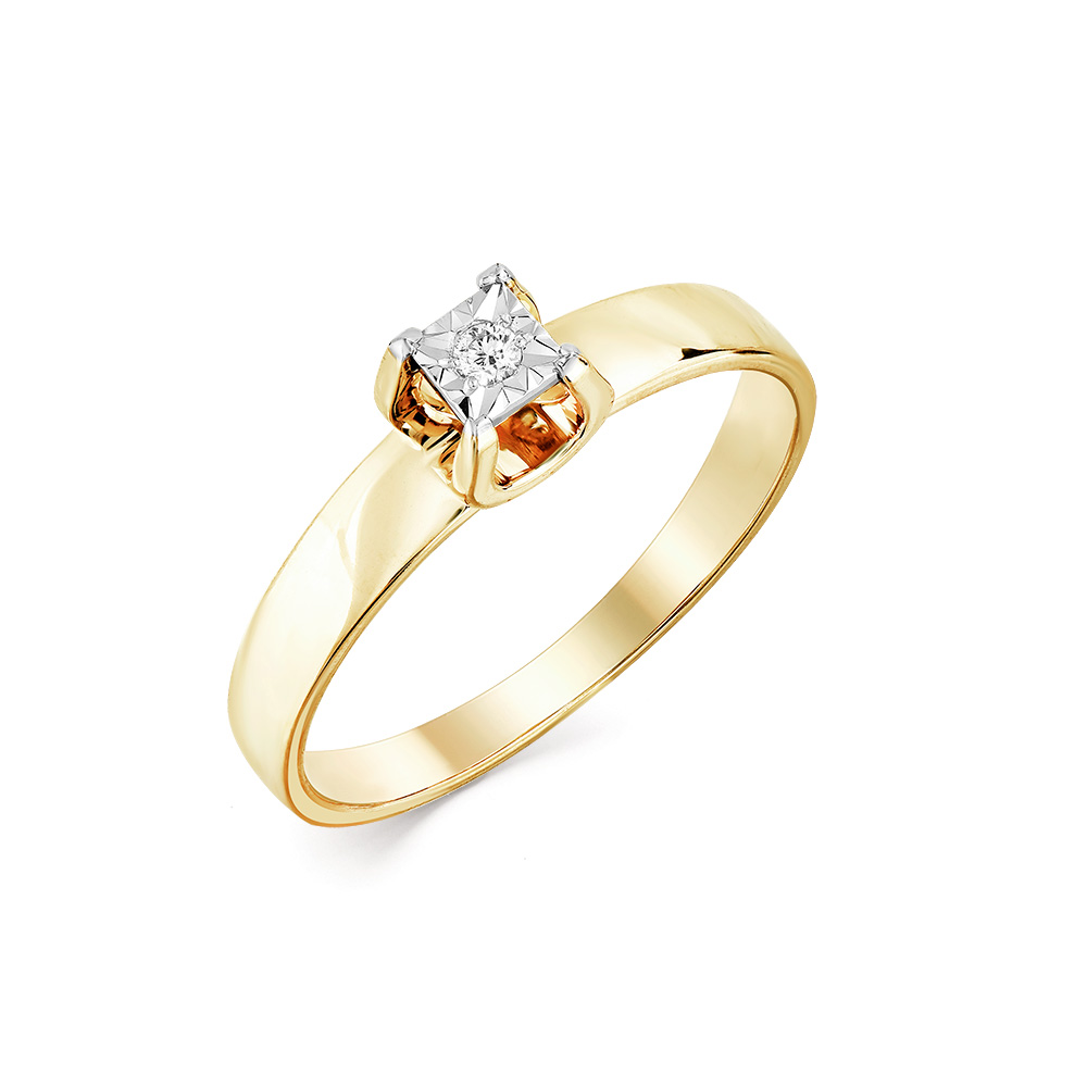 Кольцо из комбинированного золота Мастер Бриллиант 20M1-508026-01-00 с бриллиантом