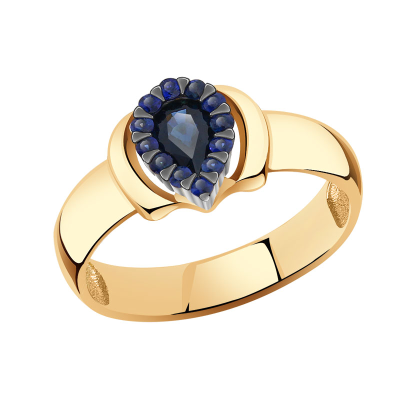 Золотое кольцо Александра 3011901сбк с сапфиром