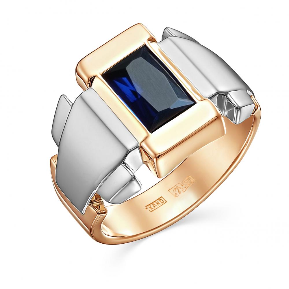 Золотое кольцо Караваевская ювелирная фабрика 31-0312-С с сапфировым корундом