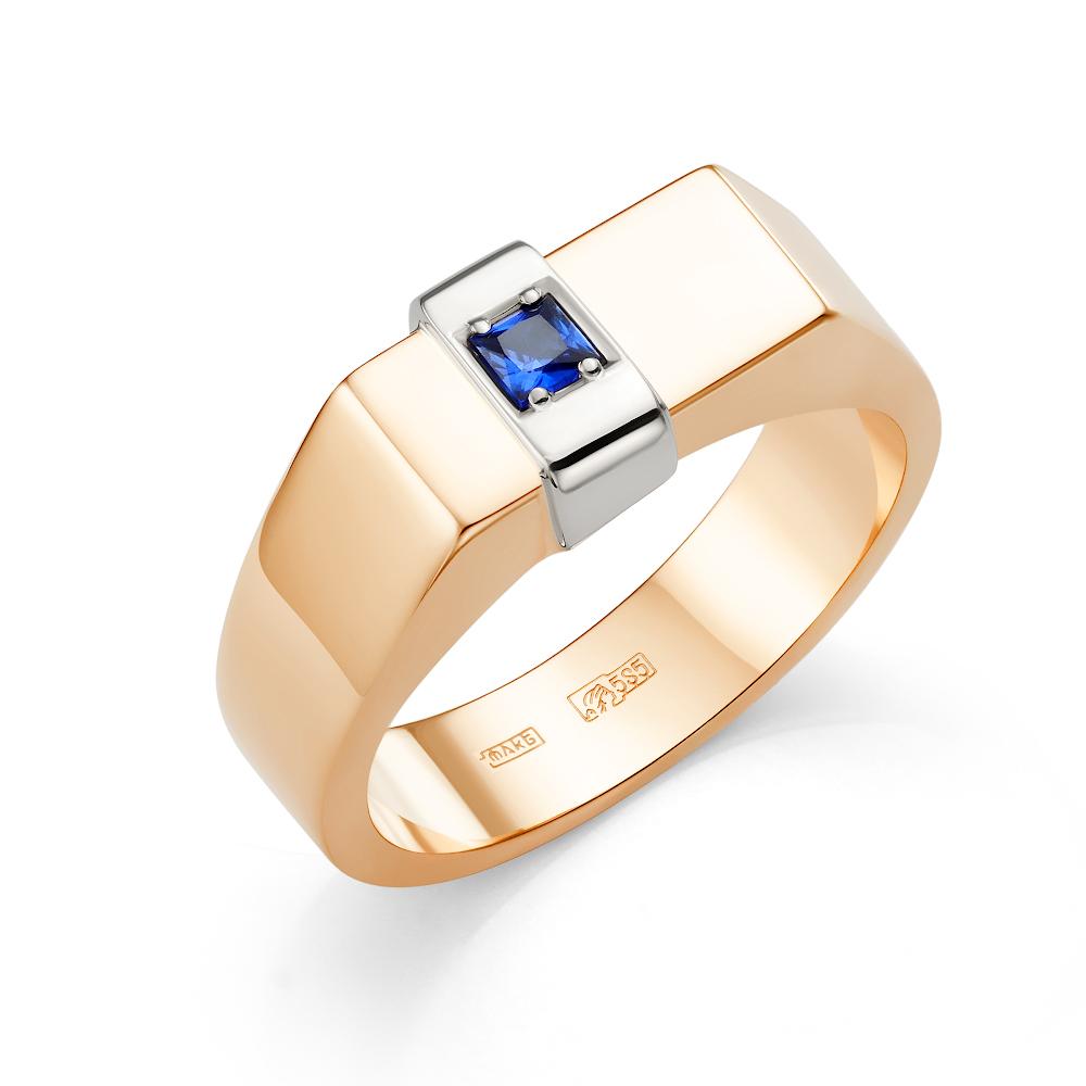 Золотое кольцо Караваевская ювелирная фабрика 31-0313-С с сапфировым корундом