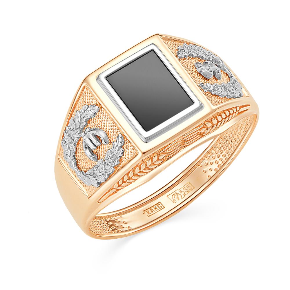 Золотое кольцо Караваевская ювелирная фабрика 31-0327 с ониксом