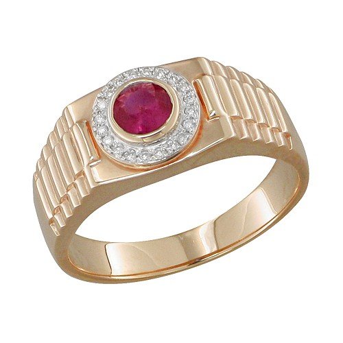 Золотое кольцо SOKOLOV 4010540 с бриллиантом и рубином