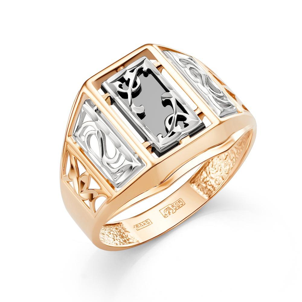 Золотое кольцо Караваевская ювелирная фабрика 51-0029 с ониксом