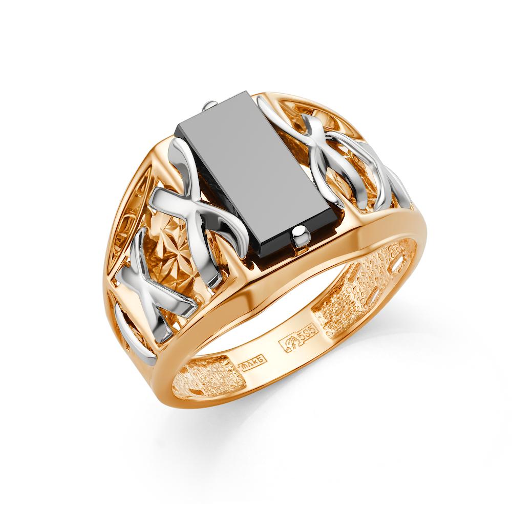 Золотое кольцо Караваевская ювелирная фабрика 51-0057 с ониксом