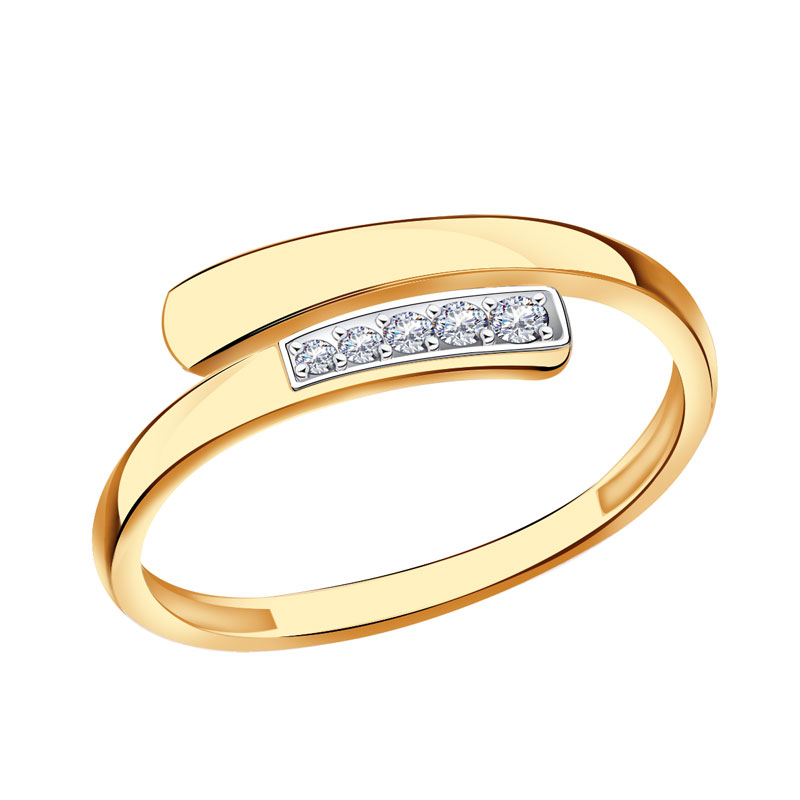 Золотое кольцо Золотые узоры 51-0110 с цирконием