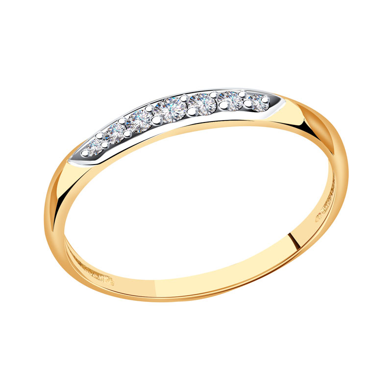 Золотое кольцо Золотые узоры 51-0111 с цирконием