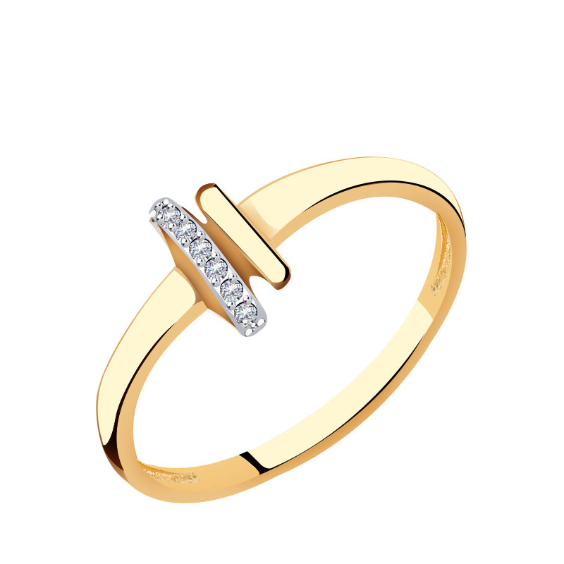 Золотое кольцо Золотые узоры 51-0115 с цирконием