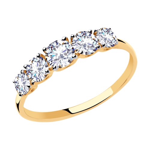 Золотое кольцо Diamant 51-110-00308-1 с фианитом