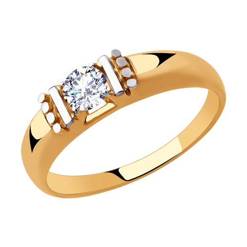 Золотое кольцо Diamant 51-110-00518-1 с фианитом