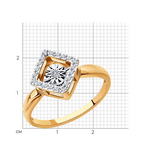 Золотое кольцо Diamant с танцующим бриллиантом 51-210-01265-1