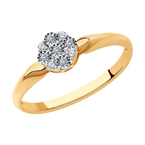 Золотое кольцо Diamant 51-210-01297-1 с бриллиантом