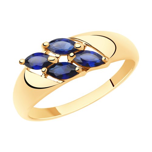 Золотое кольцо Diamant 51-310-00340-2 с сапфировым корундом