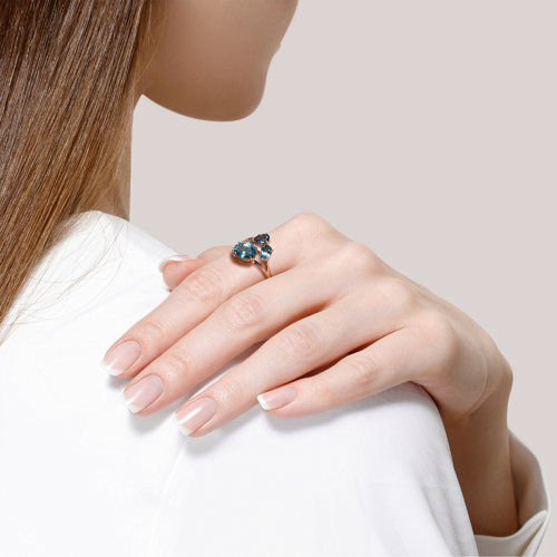 Золотое кольцо Diamant 51-310-00352-1 с топазом и фианитом