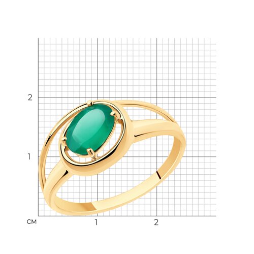 Золотое кольцо Diamant 51-310-00805-3 с агатом