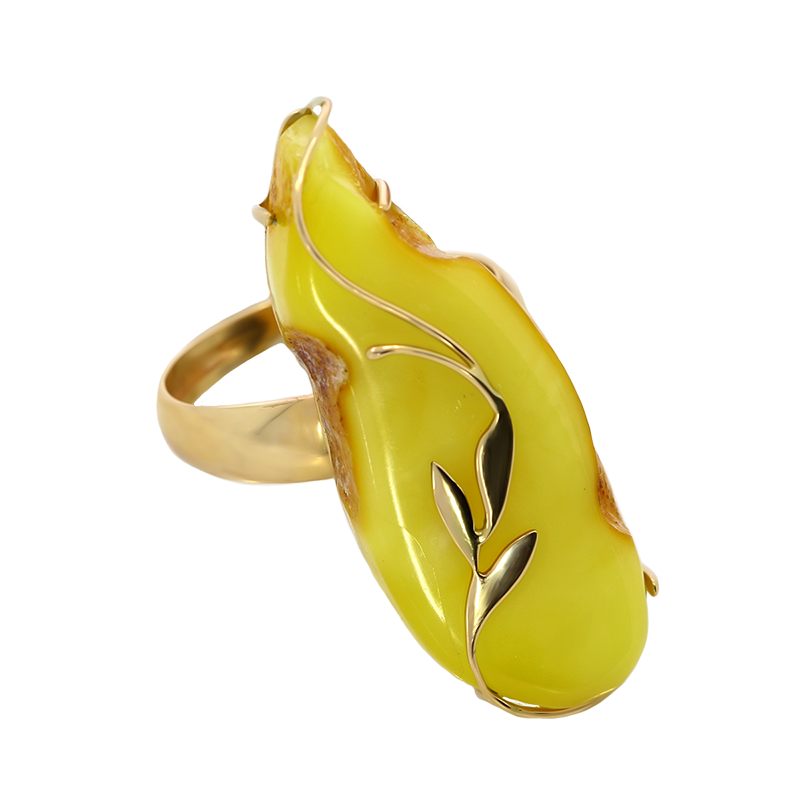 Золотое кольцо Дарвин 510030006 с янтарём