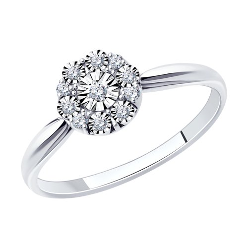 Кольцо из белого золота Diamant 52-210-01315-1 с бриллиантом