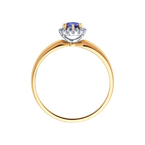 Золотое кольцо SOKOLOV 6014185 с бриллиантом и танзанитом